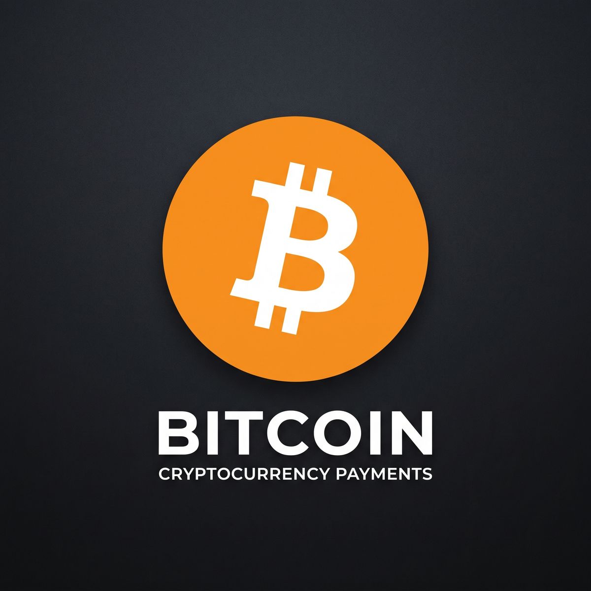 Bitcoin crypto betaalmethode logo op donkere achtergrond
