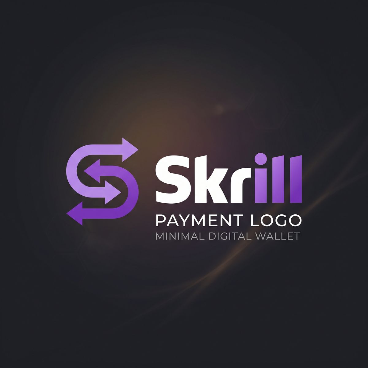 Skrill betaalmethode logo op donkere achtergrond